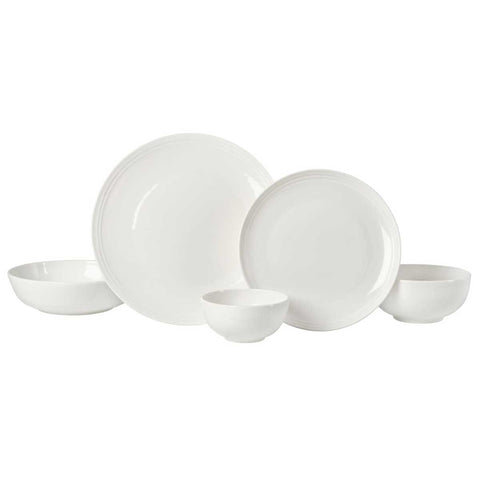 Mikasa Kyler 20 Piece Dinnerware Set | Chip Resistant Bone China | Embossed Ridge Pattern | Microwave & Dishwasher Safe - SuperSaverAU - view 2