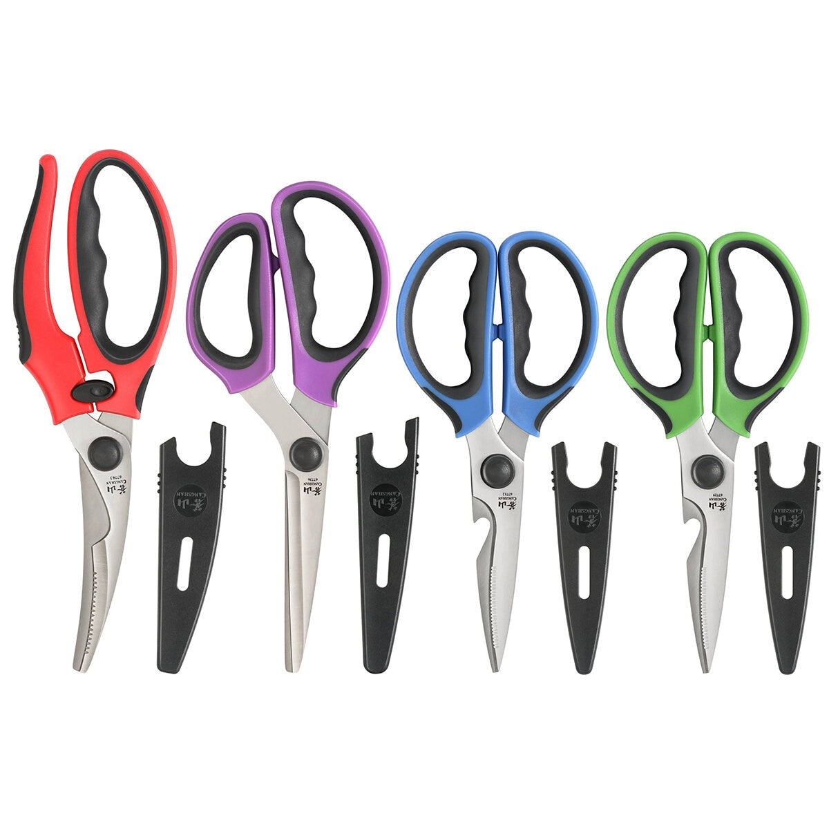 Cangshan Heavy Duty Shears Set With Blade Guards 4 Piece - Ultra Sharp Stainless Steel Blades, Ergonomic Handles - SuperSaverAU - view 3