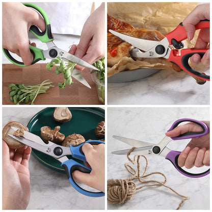 Cangshan Heavy Duty Shears Set With Blade Guards 4 Piece - Ultra Sharp Stainless Steel Blades, Ergonomic Handles