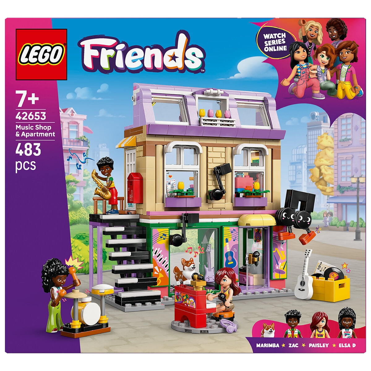 LEGO Friends Music Shop & Apartment 42653 - Music Studio, Recording Booth, Mini-doll Figures, Keyboard, Drum Set, Creative Play
