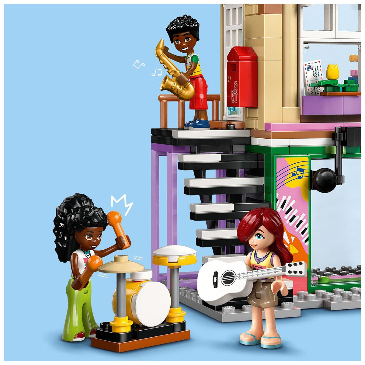 LEGO Friends Music Shop & Apartment 42653 - Music Studio, Recording Booth, Mini-doll Figures, Keyboard, Drum Set, Creative Play - SuperSaverAU - view 5