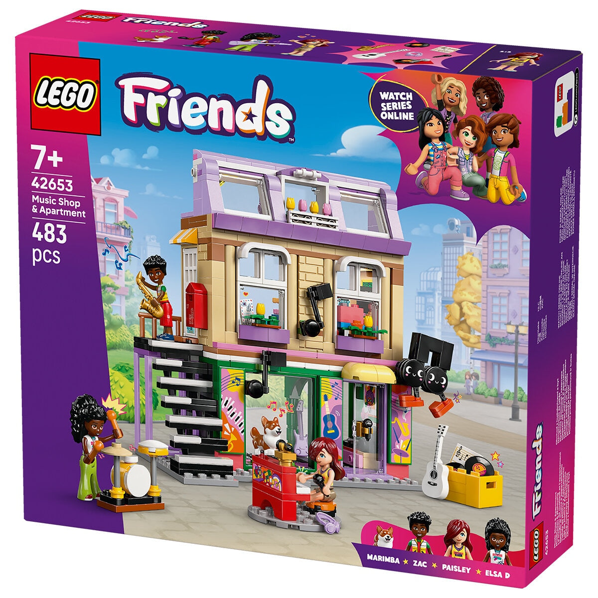 LEGO Friends Music Shop & Apartment 42653 - Music Studio, Recording Booth, Mini-doll Figures, Keyboard, Drum Set, Creative Play