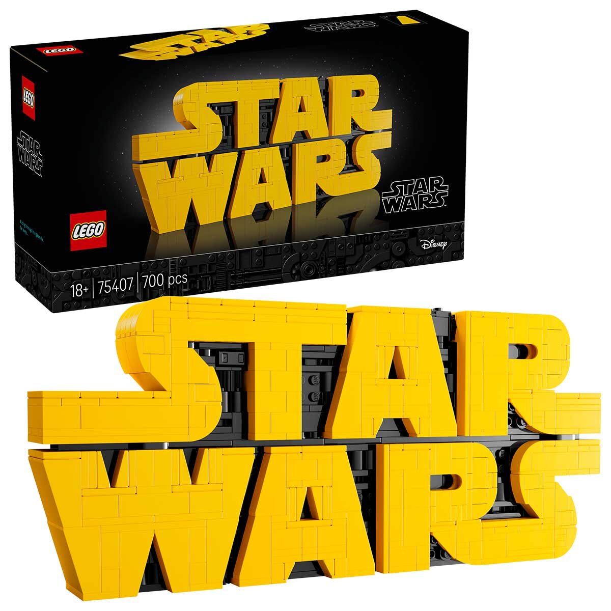 LEGO Star Wars Brick-Built Logo 75407, Buildable Model Kit for Adults, Iconic Opening Credits Sign, Room Decor & Display Set
