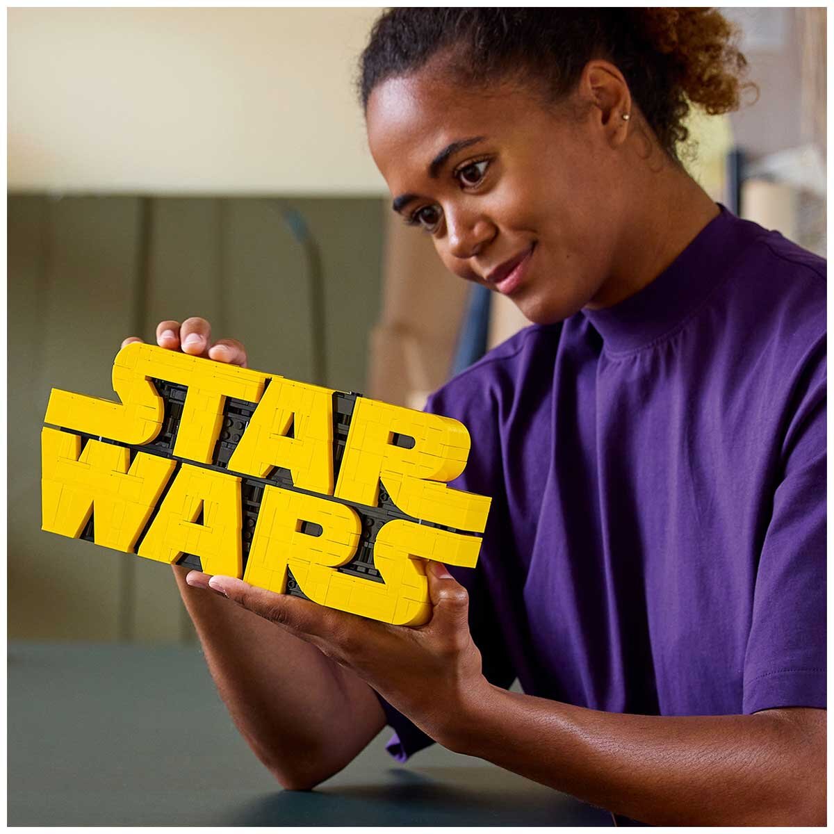 LEGO Star Wars Brick-Built Logo 75407, Buildable Model Kit for Adults, Iconic Opening Credits Sign, Room Decor & Display Set