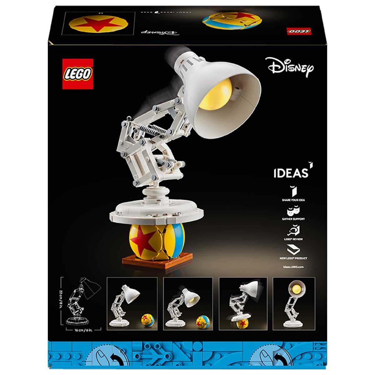 LEGO Ideas Disney Pixar Luxo Jr. 21357 Building Set for Adults | Fully Articulated Display Model with Disney Pixar Ball & Easter Eggs