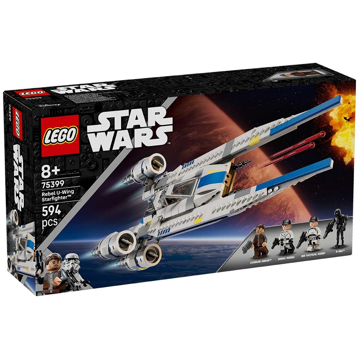 LEGO Star Wars Rebel U-Wing Starfighter 75399 Cassian Andor K-2SO Season 2 Scenes Buildable Model Kit 3 Minifigures & Accessories