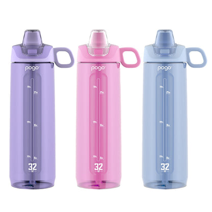 Pogo Tritan Water Bottle 946 ml x 3 Pack Pink Purple Blue - Leakproof, BPA-Free, Dishwasher Safe