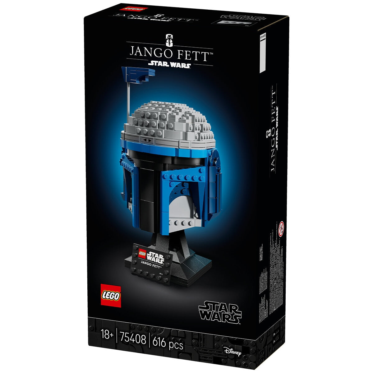 LEGO Star Wars Jango Fett Helmet 75408 Buildable Model Kit for Adults, 616 Pieces, Adjustable Rangefinder Antenna