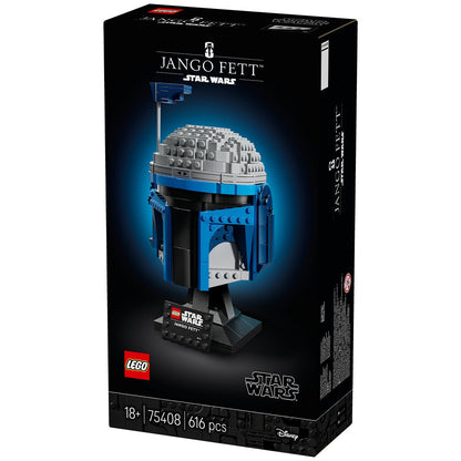 LEGO Star Wars Jango Fett Helmet 75408 Buildable Model Kit for Adults, 616 Pieces, Adjustable Rangefinder Antenna
