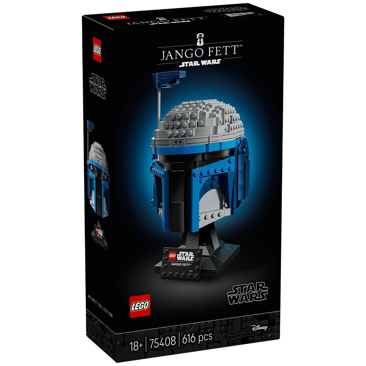 LEGO Star Wars Jango Fett Helmet 75408 Buildable Model Kit for Adults, 616 Pieces, Adjustable Rangefinder Antenna