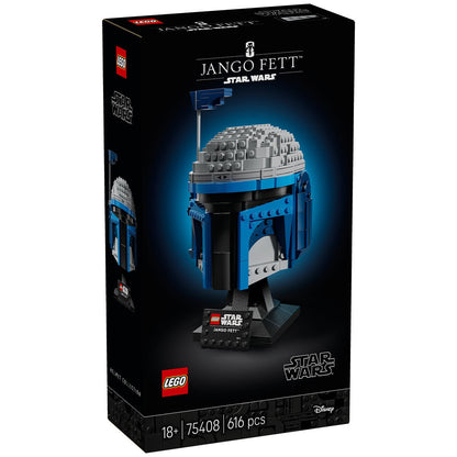 LEGO Star Wars Jango Fett Helmet 75408 Buildable Model Kit for Adults, 616 Pieces, Adjustable Rangefinder Antenna