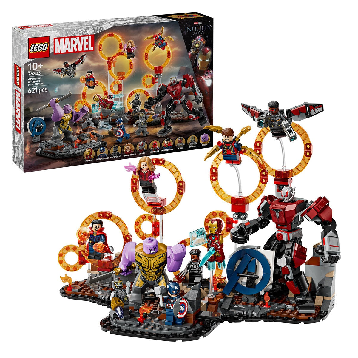 LEGO Super Heroes Marvel Avengers Endgame Final Battle 76323 - 621 Pieces, 9 Minifigures, Thanos Figure, Ant-Man Mech