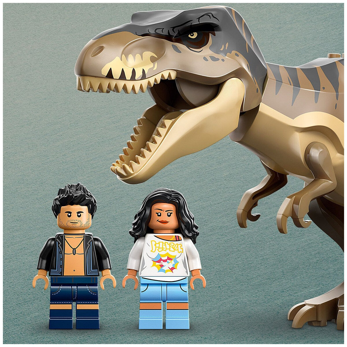 LEGO Jurassic World T. Rex River Escape 76975 Dinosaur Toy Set with Shed, Boat Launcher, and ATV - 199 Pieces