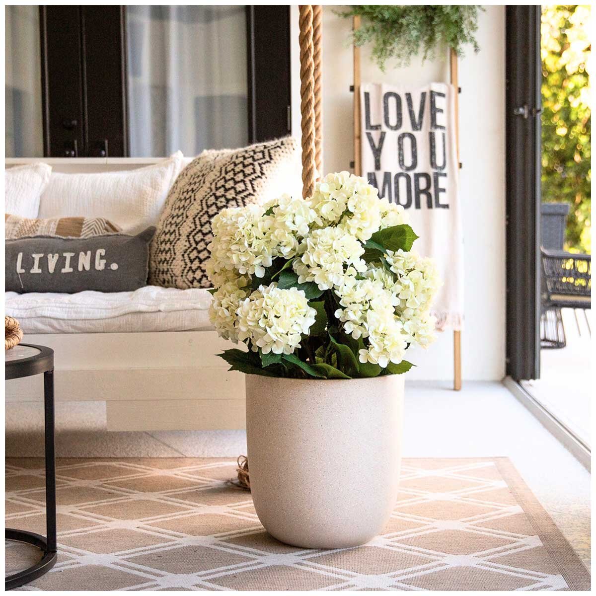 Nearly Natural Artificial Hydrangea Floor Plant with Real Touch Petals and Bendable Branches - SuperSaverAU - view 1