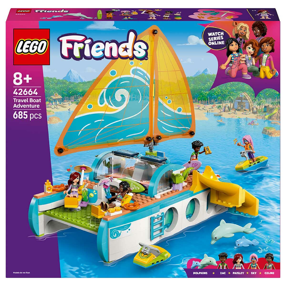LEGO Friends Travel Boat Adventure 42664 with 4 Minidolls & Realistic Features