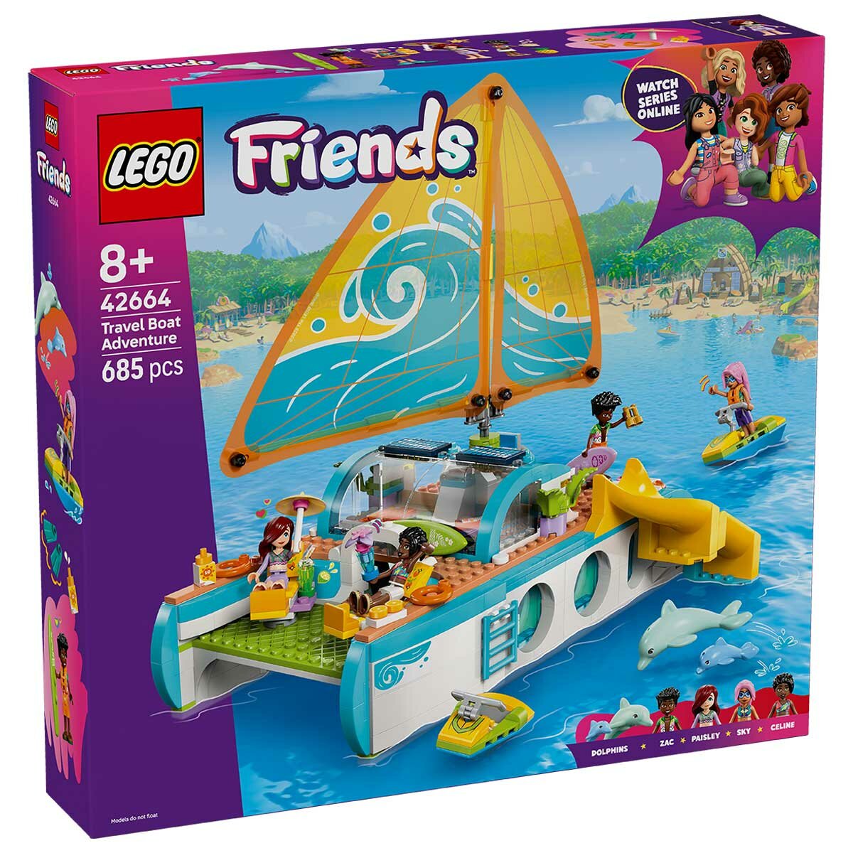 LEGO Friends Travel Boat Adventure 42664 with 4 Minidolls & Realistic Features
