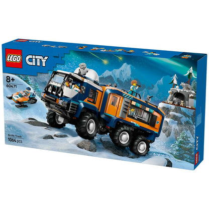 LEGO City Arctic Explorer Science Lab Truck 60471 with 6 Wheel Suspension, Rotating Rooftop Observatory, 5 Explorer Minifigures, 3 Arctic Wolf Figures, 1,064 Pieces