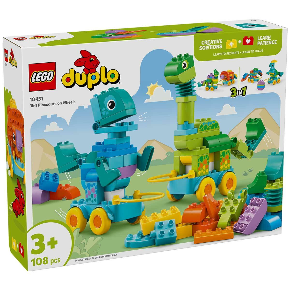 LEGO DUPLO 3 In 1 Dinosaurs on Wheels 10451