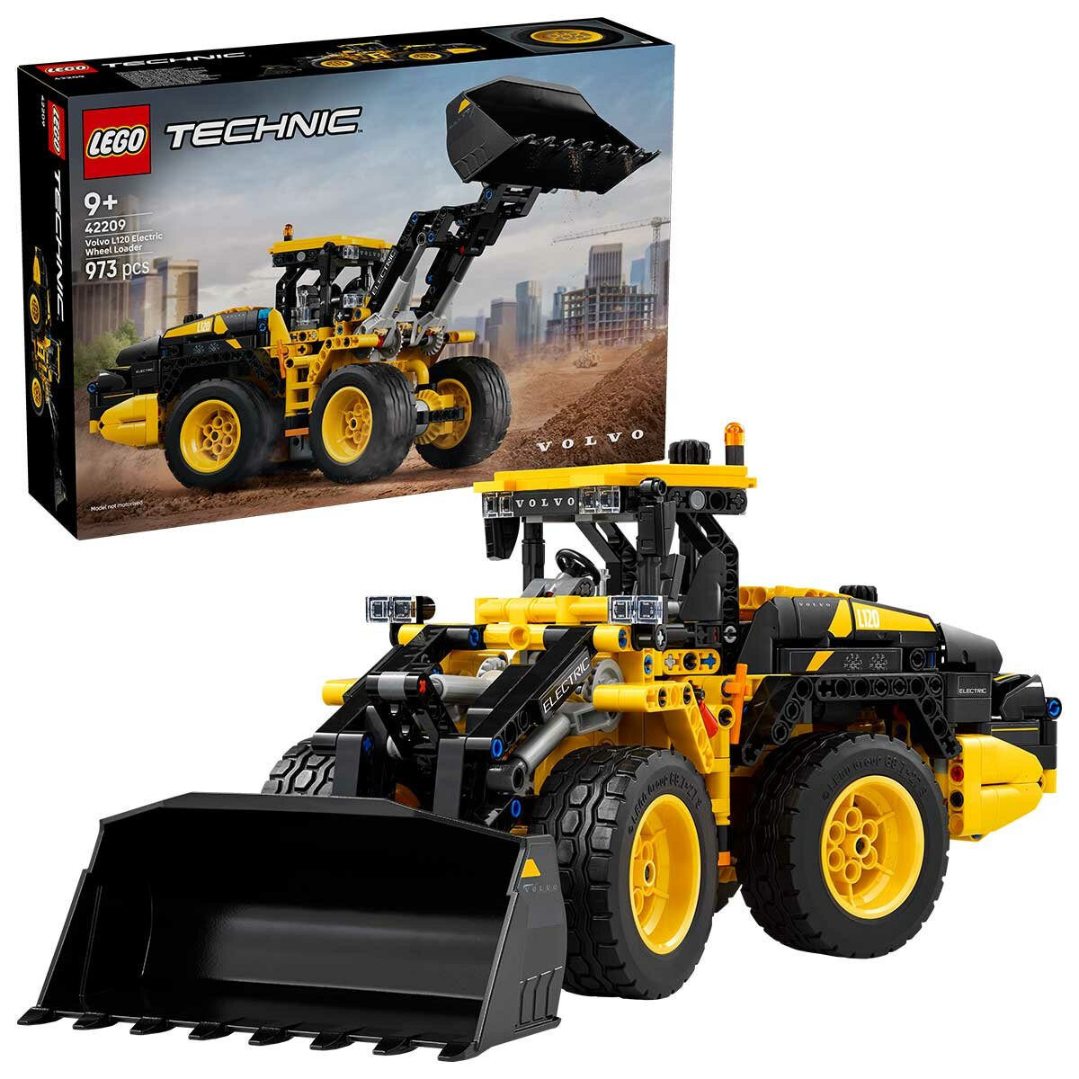 LEGO Technic Volvo L120 Electric Wheel Loader 42209 - Articulated Steering, Shovel Tilt, 3 Spinning Gears, Imaginative Play