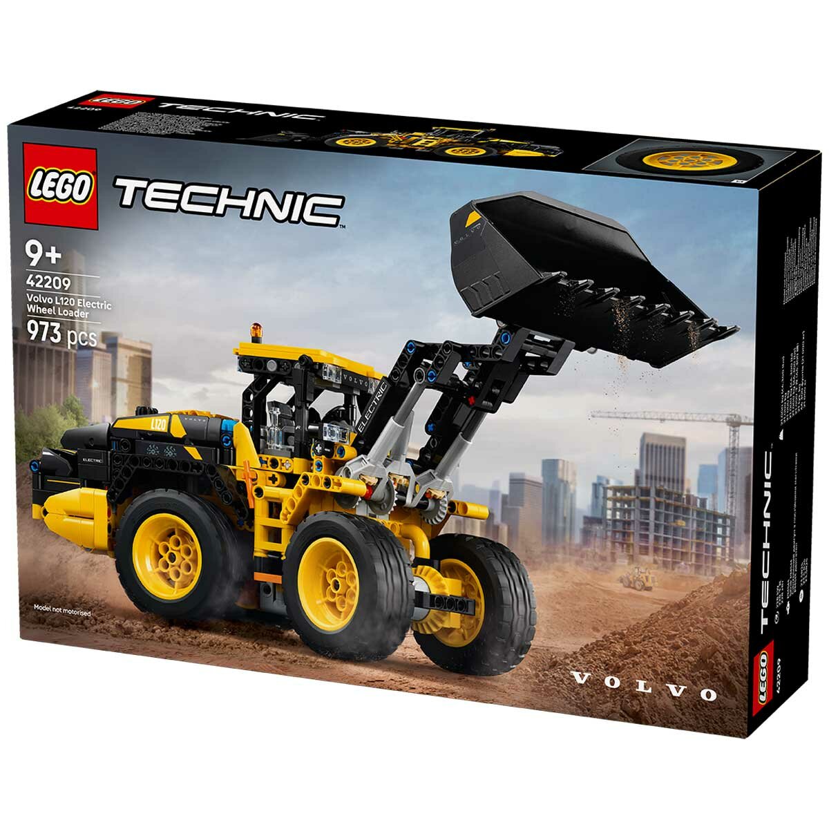 LEGO Technic Volvo L120 Electric Wheel Loader 42209 - Articulated Steering, Shovel Tilt, 3 Spinning Gears, Imaginative Play
