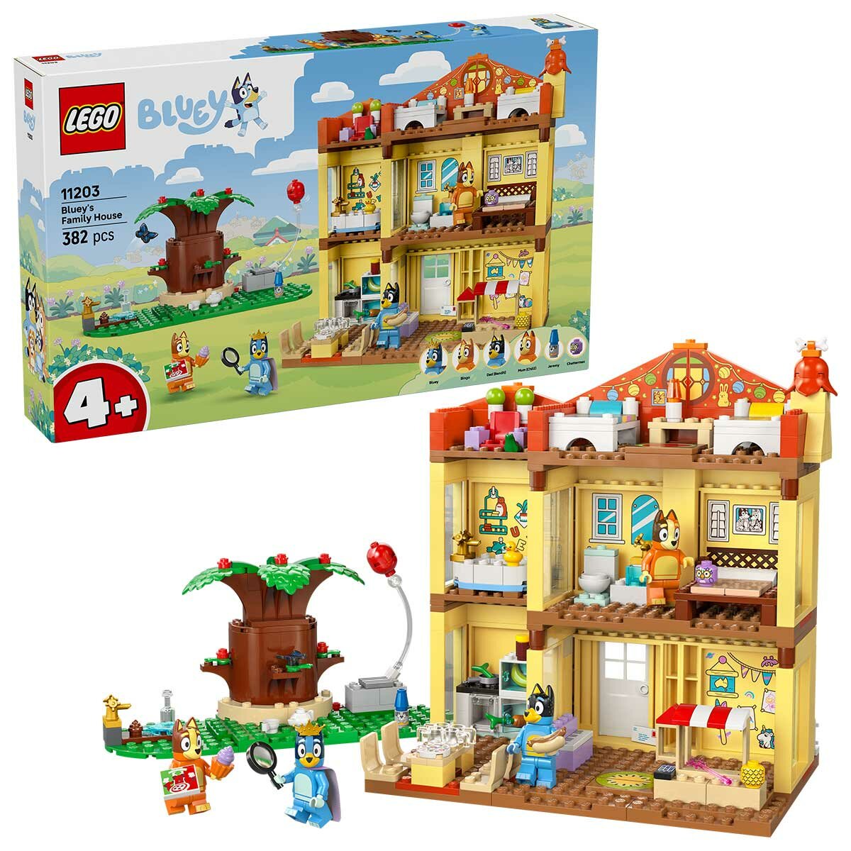 LEGO Bluey Bluey’s Family House Playset 11203 with 4 Minifigures & Modular Design