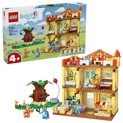 LEGO Bluey Bluey’s Family House Playset 11203 with 4 Minifigures & Modular Design