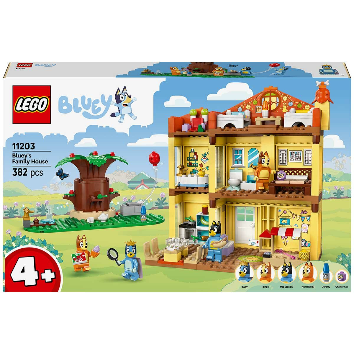 LEGO Bluey Bluey’s Family House Playset 11203 with 4 Minifigures & Modular Design