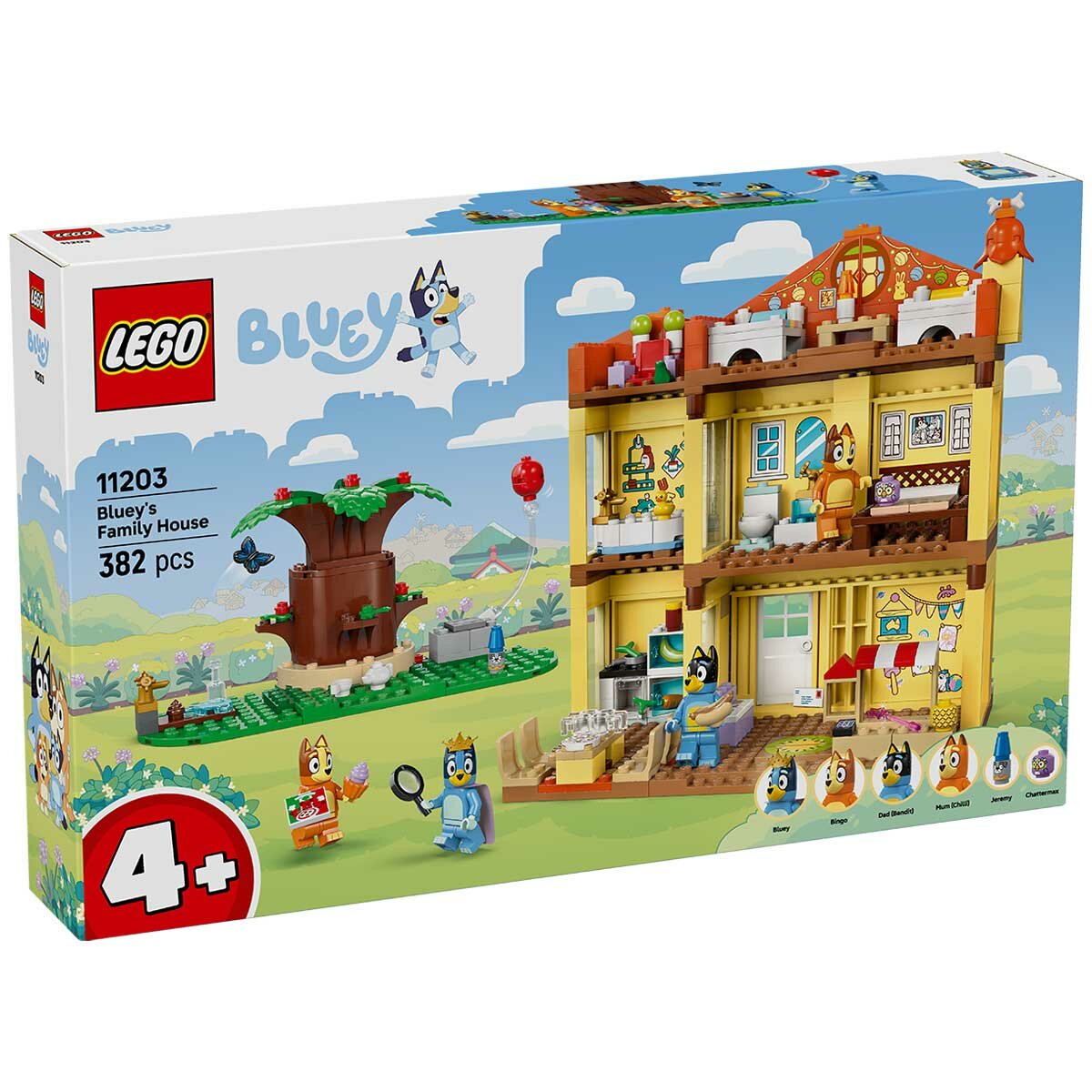 LEGO Bluey Bluey’s Family House Playset 11203 with 4 Minifigures & Modular Design