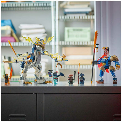 LEGO NINJAGO Rogue's Mech Dragon Rider 71843 Combo Ninja Toy with Movable Mech and Dragon Figures, 4 Minifigures, and Interactive Playset Integration