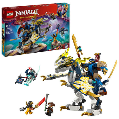 LEGO NINJAGO Rogue's Mech Dragon Rider 71843 Combo Ninja Toy with Movable Mech and Dragon Figures, 4 Minifigures, and Interactive Playset Integration