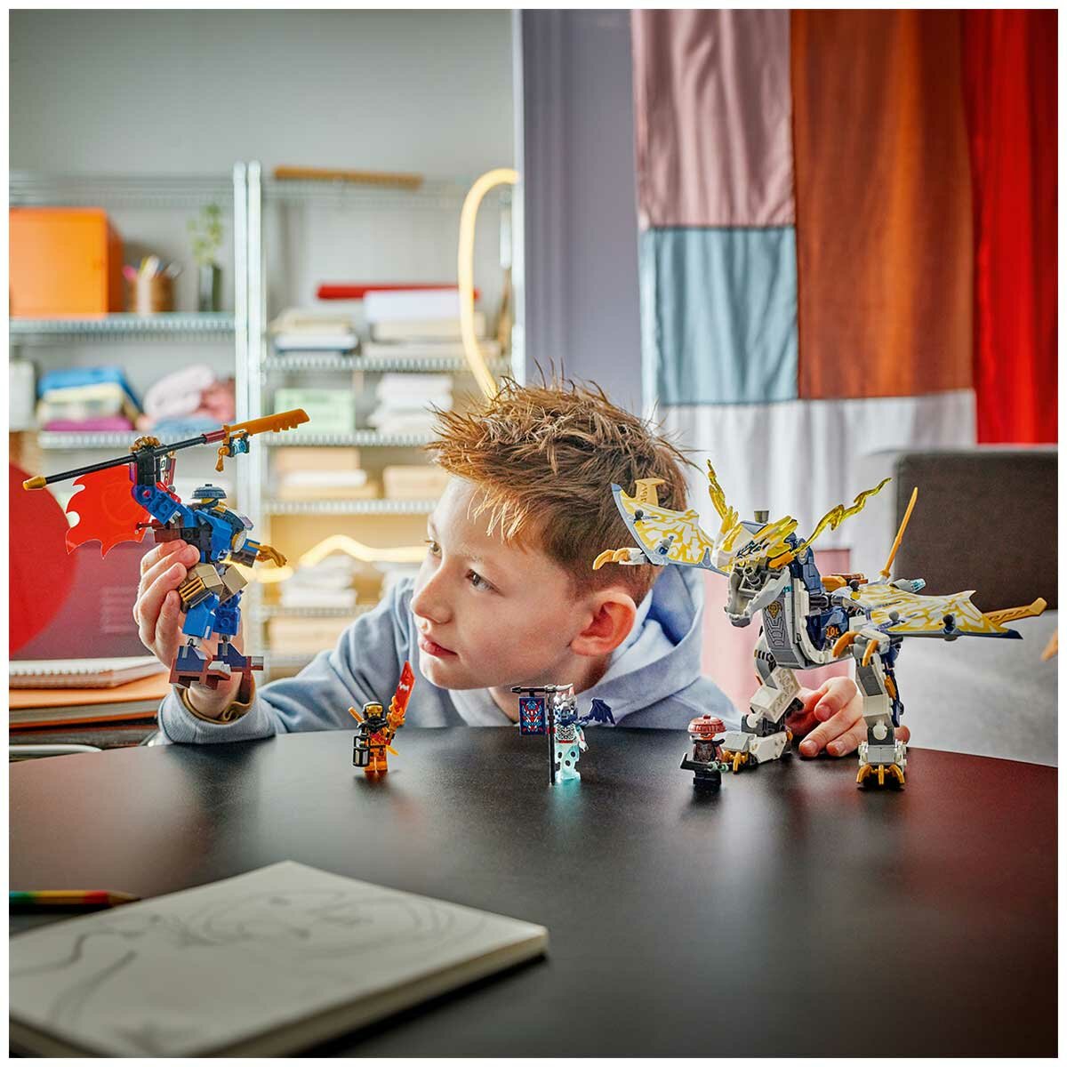 LEGO NINJAGO Rogue's Mech Dragon Rider 71843 Combo Ninja Toy with Movable Mech and Dragon Figures, 4 Minifigures, and Interactive Playset Integration