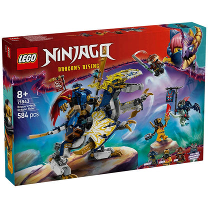 LEGO NINJAGO Rogue's Mech Dragon Rider 71843 Combo Ninja Toy with Movable Mech and Dragon Figures, 4 Minifigures, and Interactive Playset Integration
