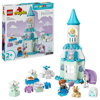 LEGO DUPLO Disney Anna and Elsa’s Frozen Castle Party 10455 Buildable Toddler Toy with Elsa, Anna, Olaf, and Baby Sven