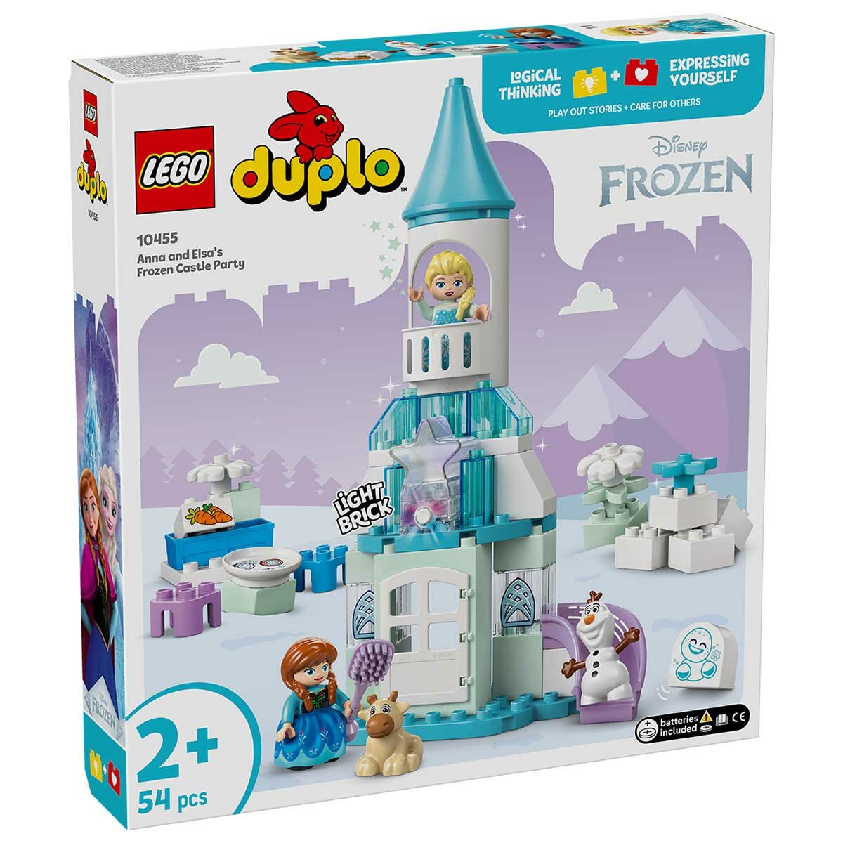 LEGO DUPLO Disney Anna and Elsa’s Frozen Castle Party 10455 Buildable Toddler Toy with Elsa, Anna, Olaf, and Baby Sven