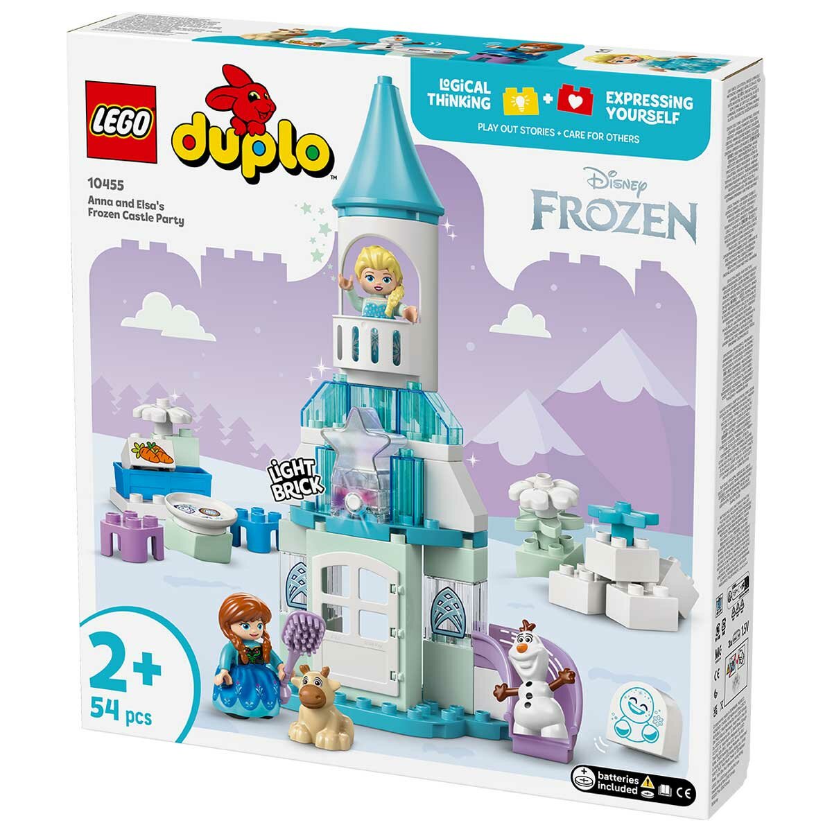 LEGO DUPLO Disney Anna and Elsa’s Frozen Castle Party 10455 Buildable Toddler Toy with Elsa, Anna, Olaf, and Baby Sven