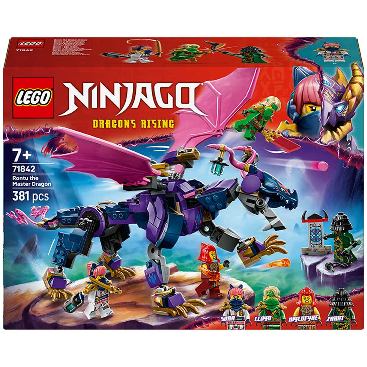 LEGO NINJAGO Rontu The Master Dragon 71842 Toy with 4 Minifigures, Dragon Toy with Posable Tail, Wings, and Stud Shooters
