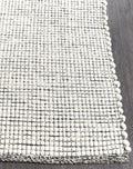 Rug Culture Loft Medium Black Felted Wool Rug 225x155cm - Hand Loomed - LFTBLK225X155