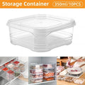 350ml Food Storage Boxes, 10 Pack - 10 x 12 x 4.5 cm, Clear
