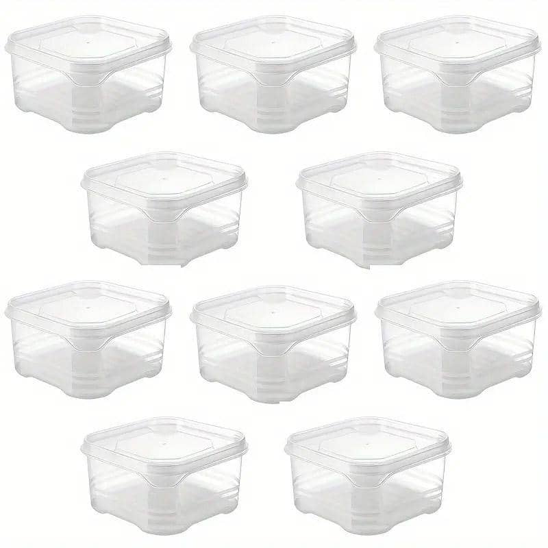 350ml Food Storage Boxes, 10 Pack - 10 x 12 x 4.5 cm, Clear - view 2