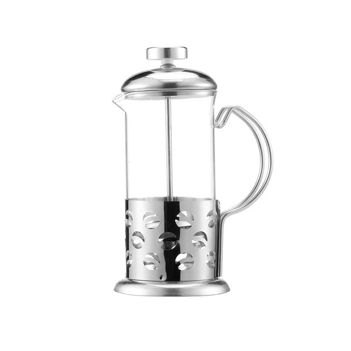350ml Stainless Steel French Press Coffee Maker Heat Resistant Glass - Coffee Bean Pattern