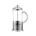 350ml Stainless Steel French Press Coffee Maker Heat Resistant Glass - Square Grid Pattern