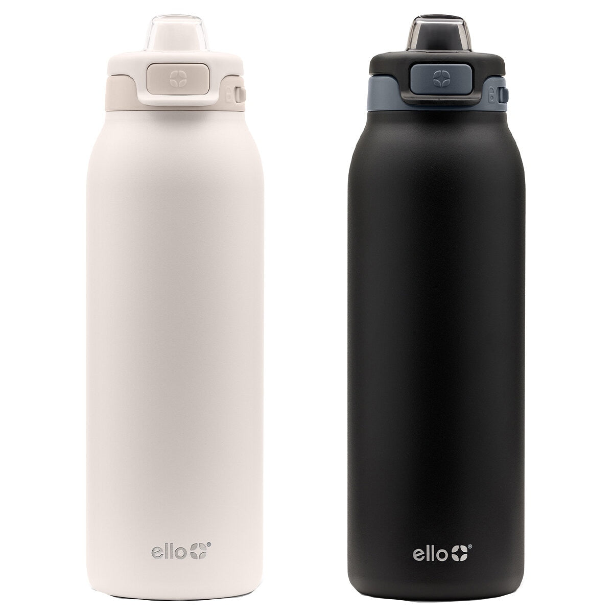 Ello Pop And Fill Insulated Stainless Steel Water Bottle 2 Pack Black/White 946ml