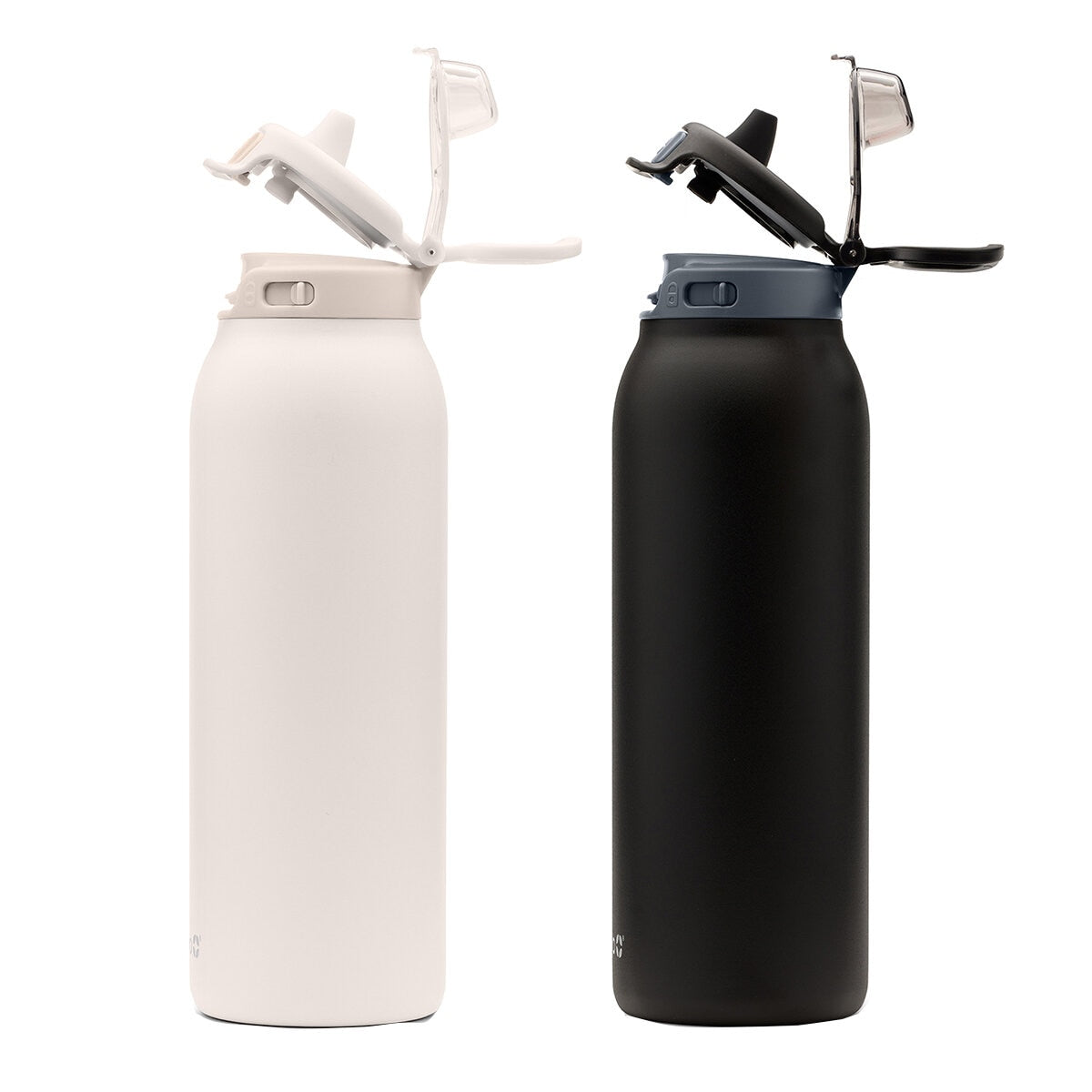 Ello Pop And Fill Insulated Stainless Steel Water Bottle 2 Pack Black/White 946ml