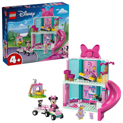 LEGO Disney Minnie's Pet Hotel 43274 Building Set with Minifigures, Play Kitchen, Bunny Hutch, Car, and Trailer