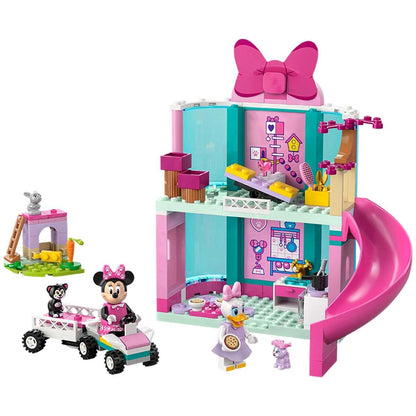 LEGO Disney Minnie's Pet Hotel 43274 Building Set with Minifigures, Play Kitchen, Bunny Hutch, Car, and Trailer