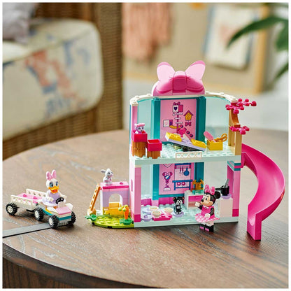 LEGO Disney Minnie's Pet Hotel 43274 Building Set with Minifigures, Play Kitchen, Bunny Hutch, Car, and Trailer