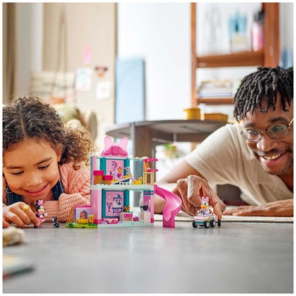 LEGO Disney Minnie's Pet Hotel 43274 Building Set with Minifigures, Play Kitchen, Bunny Hutch, Car, and Trailer