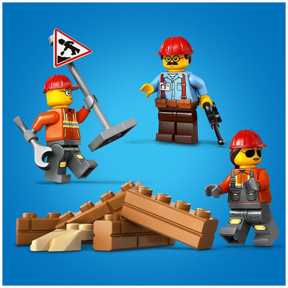 LEGO City Yellow Bulldozer 60466 Toy Vehicle with Moving Pistons, Cooler Fan, and 2 Worker Minifigures