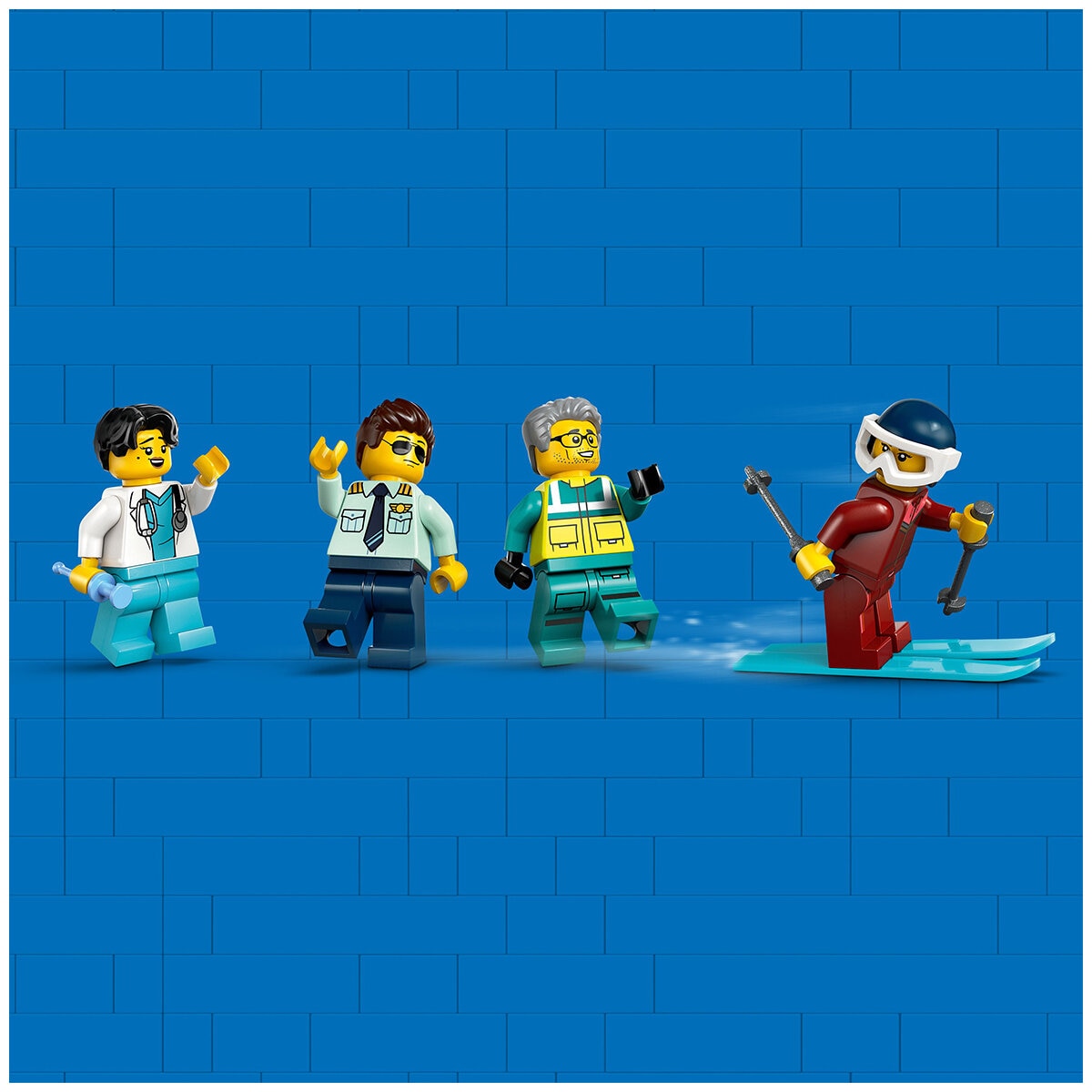 LEGO City Emergency Air Ambulance Airplane 60465 with Fold-Down Boarding Stairs, Onboard Medical Lab, Snow Scooter, Airport Scene, and 4 Minifigures