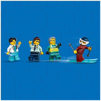 LEGO City Emergency Air Ambulance Airplane 60465 with Fold-Down Boarding Stairs, Onboard Medical Lab, Snow Scooter, Airport Scene, and 4 Minifigures